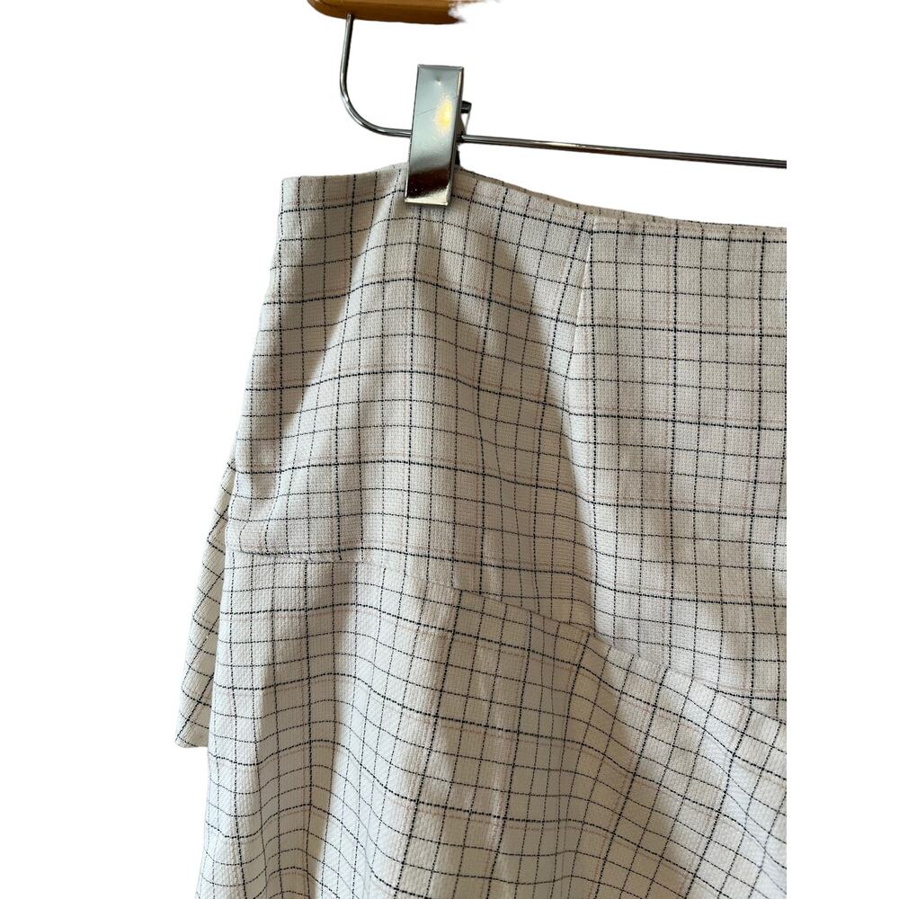 JOIE Window Pane Check Ruffle Mini Skirt 12 - Picture 5 of 9